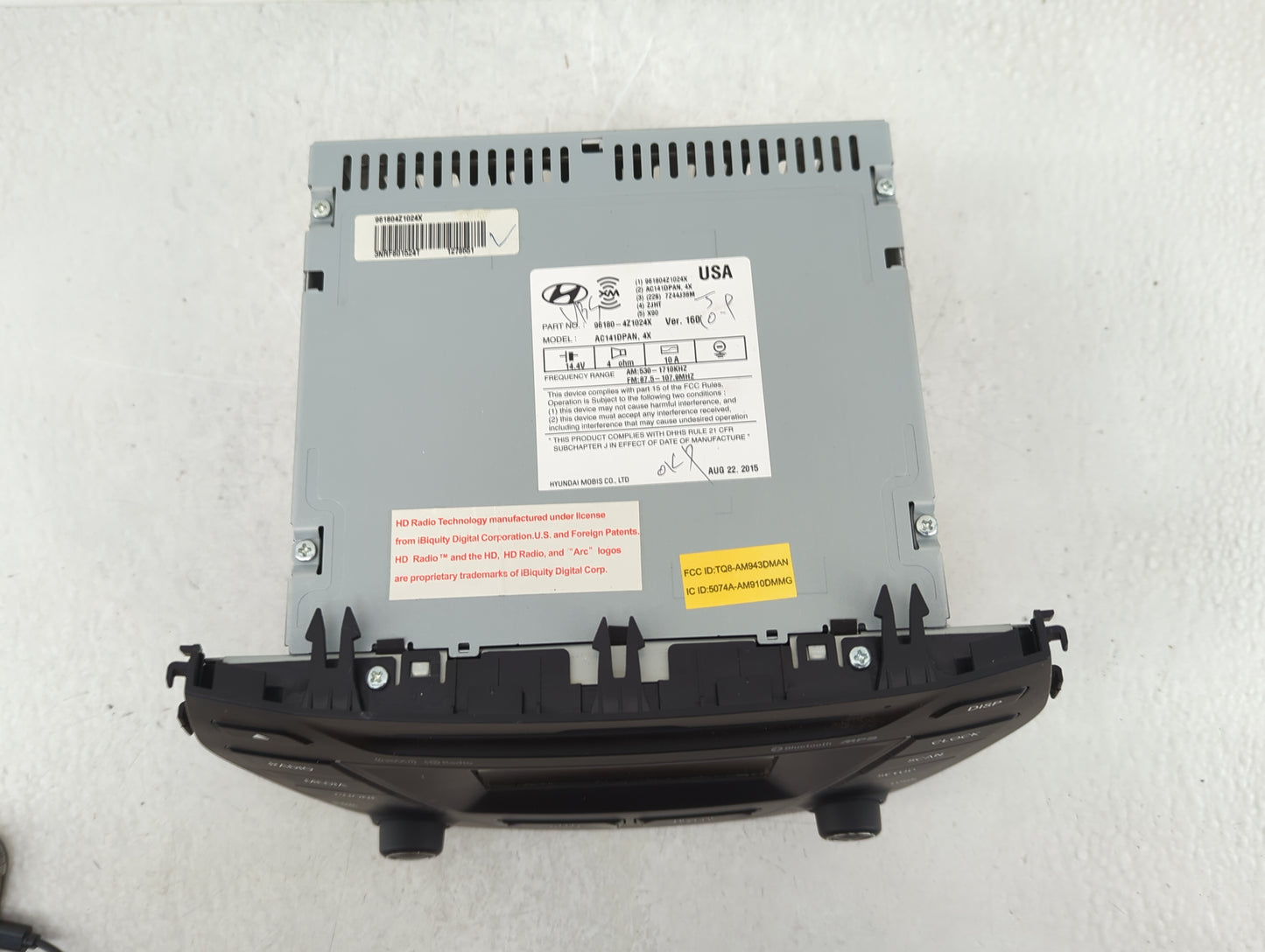 2013-2018 Hyundai Santa Fe Radio AM FM Cd Player Receiver Replacement P/N:96180-4Z1024X Fits Fits 2013 2014 2015 2016 2017 2
