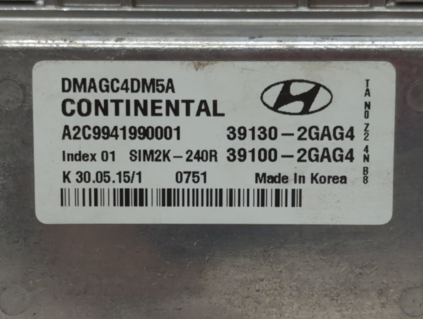 2016 Hyundai Santa Fe PCM Engine Control Computer ECU ECM PCU OEM P/N:39130-2GAG5 39130-2GAG1, 39100-2GAG1, 39130-2GAG2 Fits