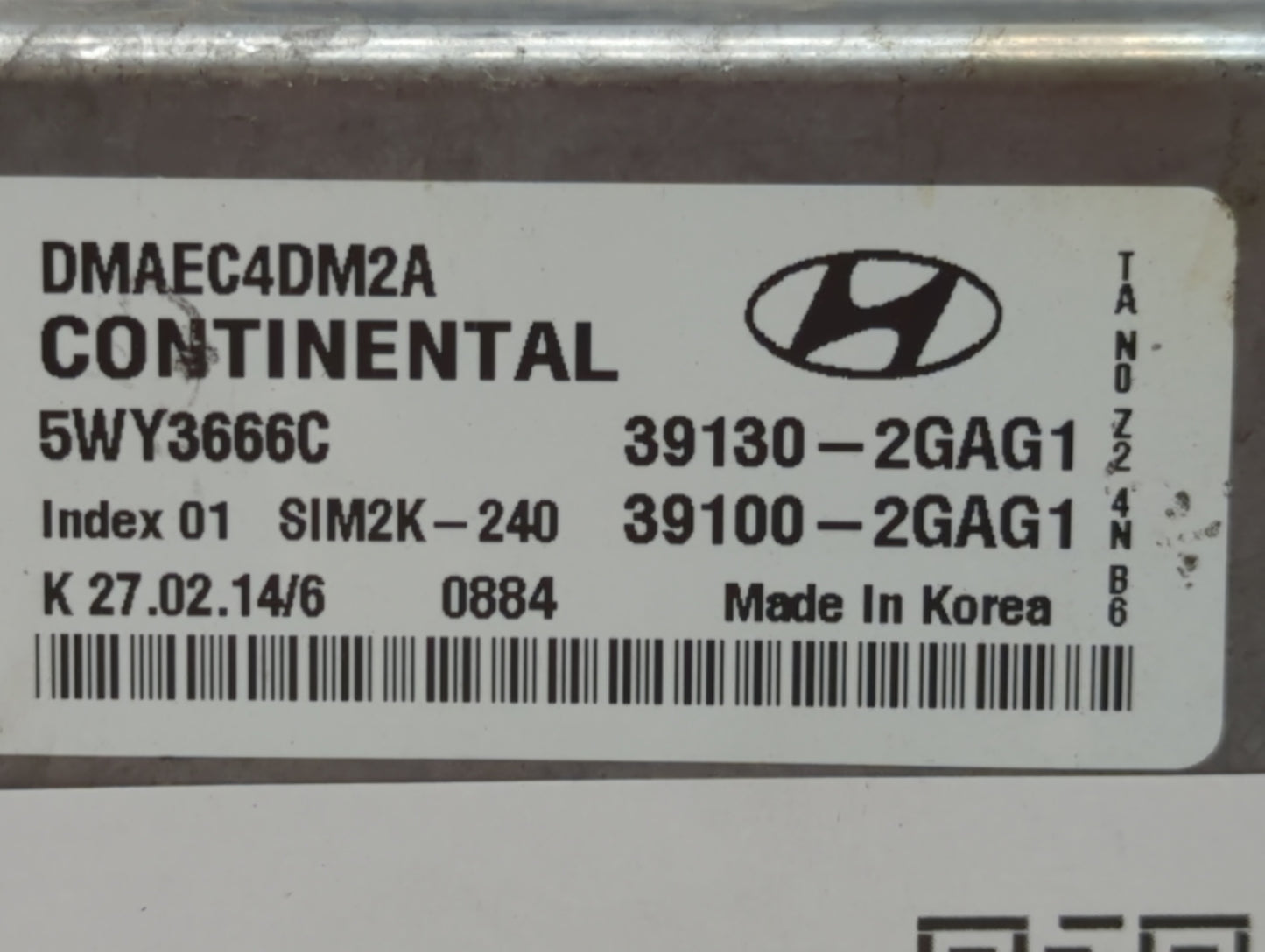 2016 Hyundai Santa Fe PCM Engine Control Computer ECU ECM PCU OEM P/N:39100-2GAG1 39130-2GAG1, 39100-2GAG5, 39130-2GAG5 Fits