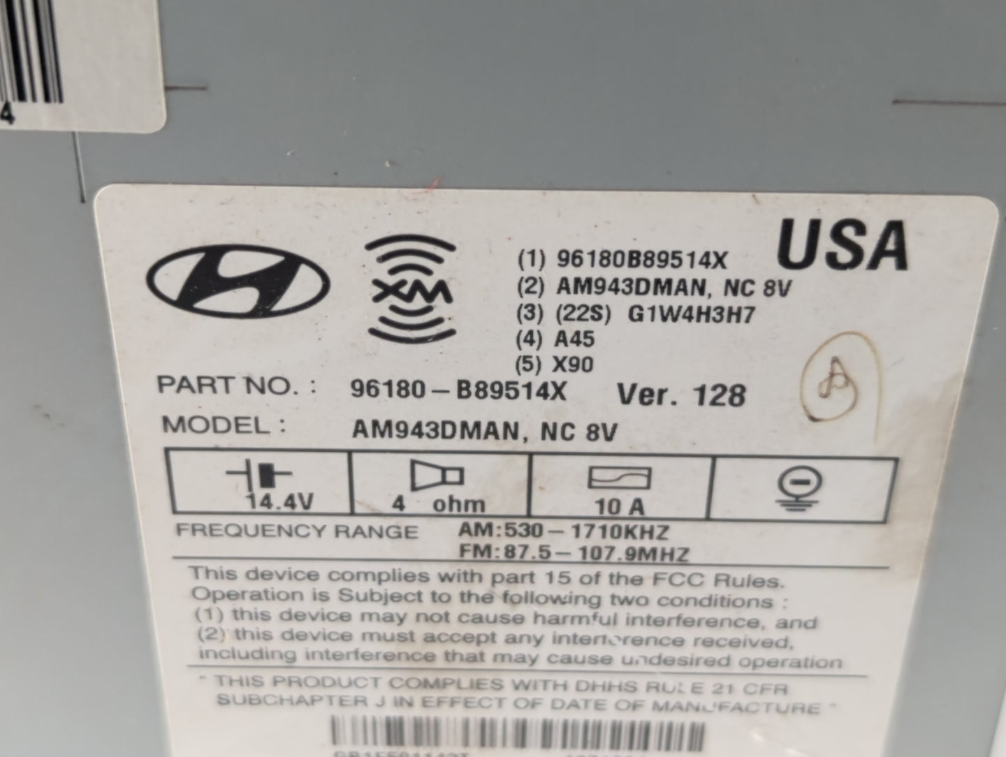 2013-2016 Hyundai Santa Fe Am Fm Cd Player Radio Receiver - Oemusedautoparts1.com