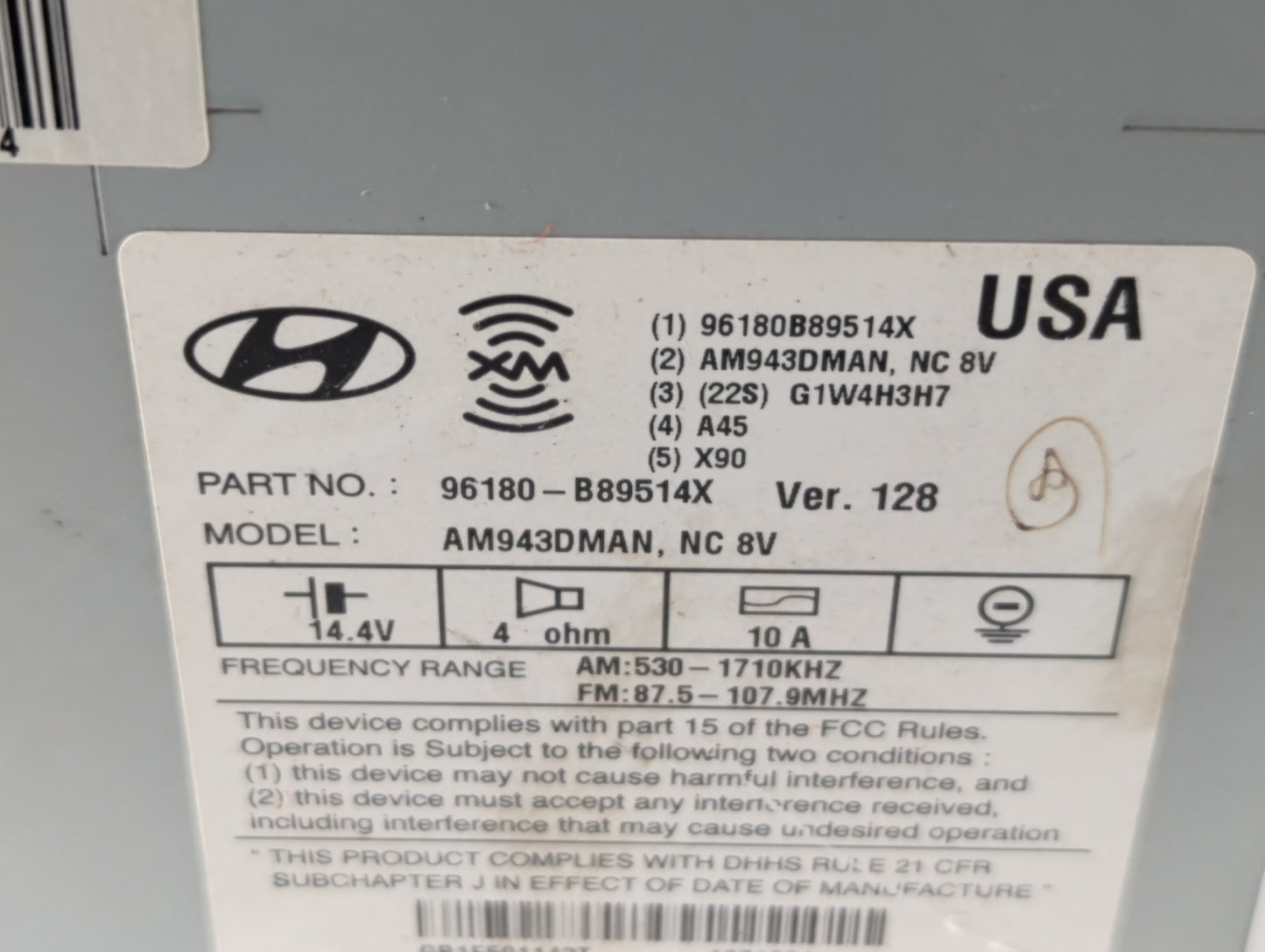 2013-2016 Hyundai Santa Fe Am Fm Cd Player Radio Receiver - Oemusedautoparts1.com