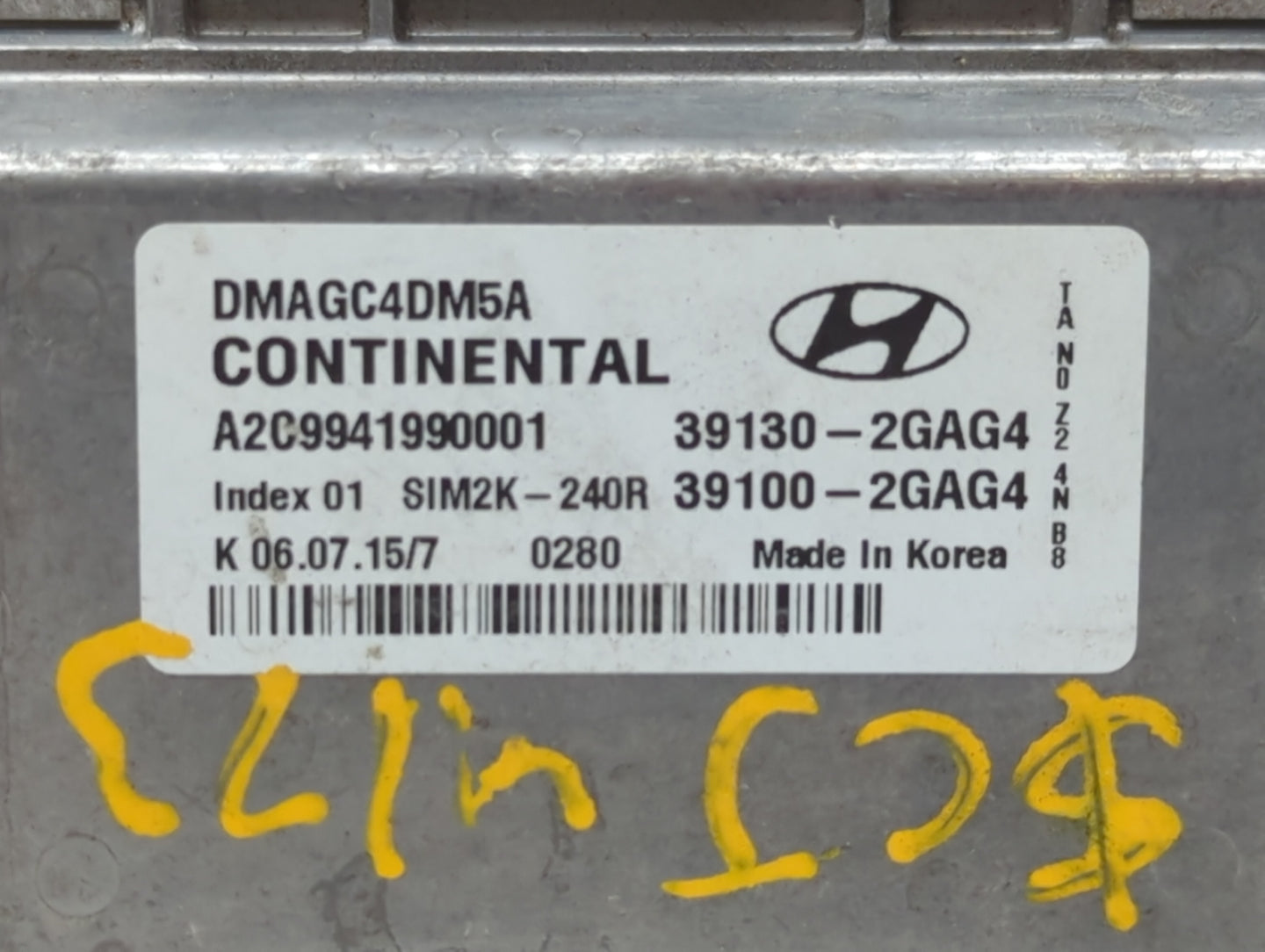 2016 Hyundai Santa Fe Sport PCM Engine Control Computer ECU ECM PCU OEM P/N:39130-2GAG5 39130-2GAG1, 39100-2GAG1, 39130-2GAG