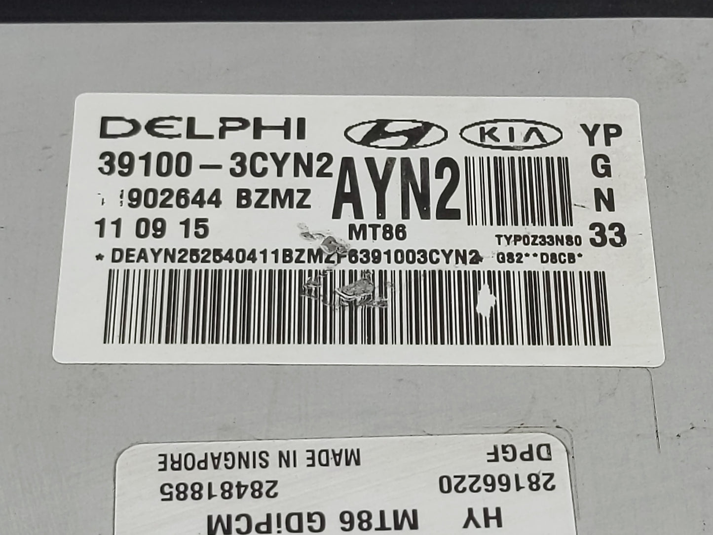 2016 Hyundai Sedona PCM Engine Control Computer ECU ECM PCU OEM P/N:39100-3CYN2 AYN2 Fits OEM Used Auto Parts - Oemusedautop