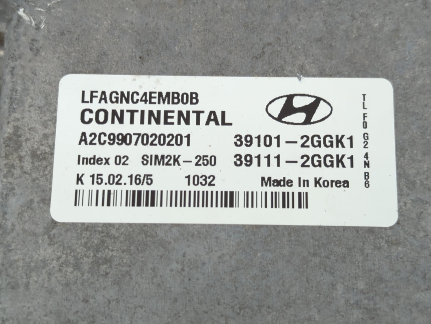 2015-2017 Hyundai Sonata PCM Engine Control Computer ECU ECM PCU OEM P/N:39111-2GGK1 39101-2GGK1 Fits Fits 2015 2016 2017 OE