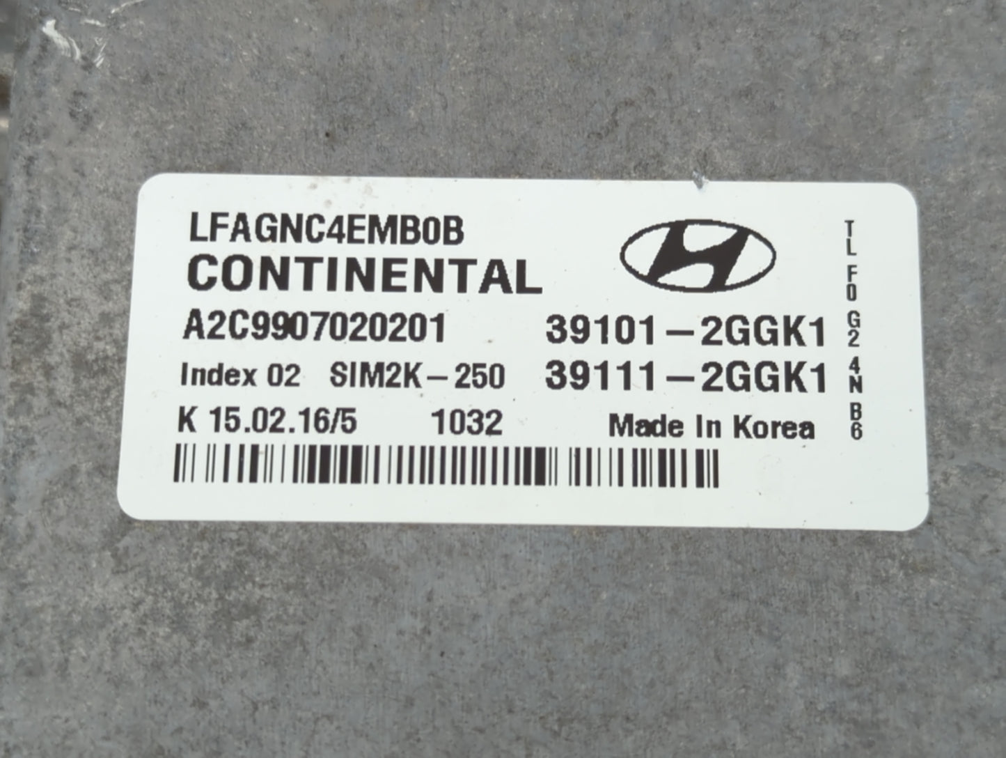 2015-2017 Hyundai Sonata PCM Engine Control Computer ECU ECM PCU OEM P/N:39111-2GGK1 39101-2GGK1 Fits Fits 2015 2016 2017 OE