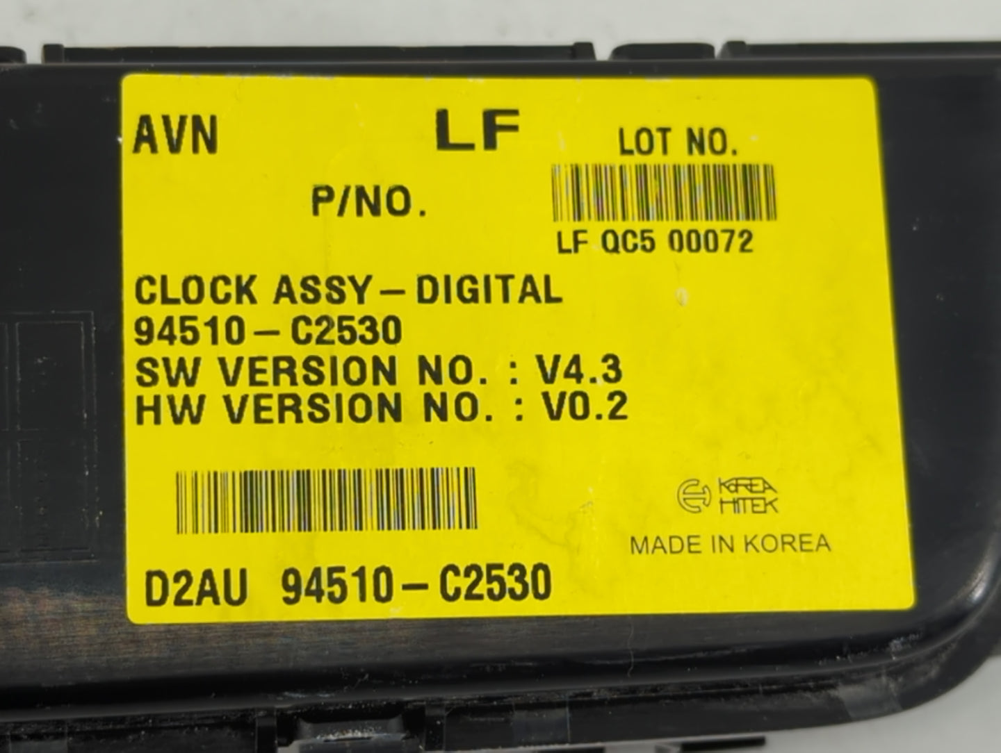 2015-2017 Hyundai Sonata Climate Control Module Temperature AC/Heater Replacement P/N:94510-C2530 Fits Fits 2015 2016 2017 O