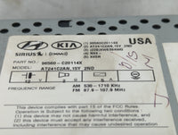 2016 Hyundai Sonata Radio AM FM Cd Player Receiver Replacement P/N:96560-C20114X Fits OEM Used Auto Parts - Oemusedautoparts
