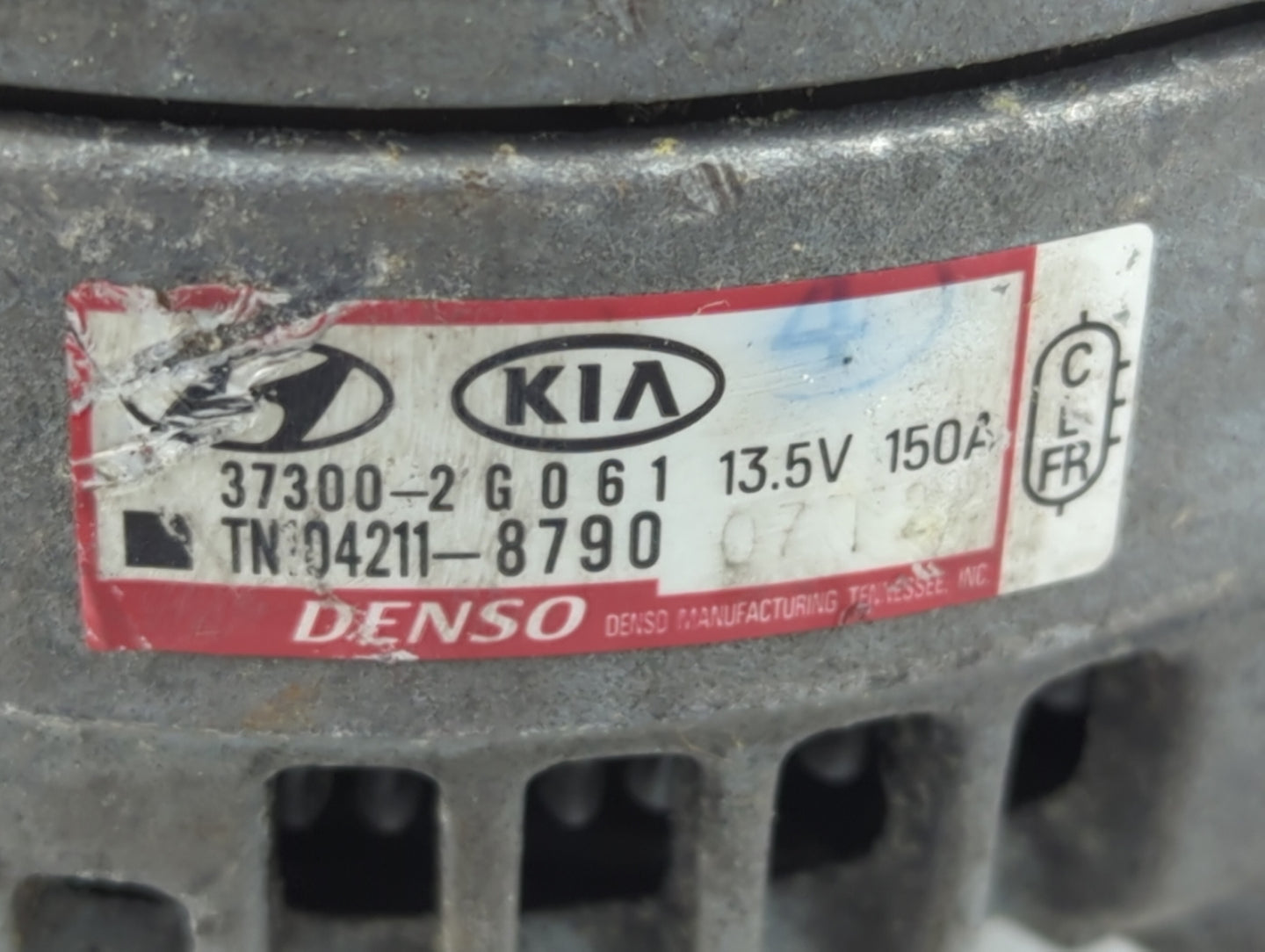 2015-2019 Hyundai Sonata Alternator Replacement Generator Charging Assembly Engine OEM P/N:37300-2G061 Fits OEM Used Auto Pa