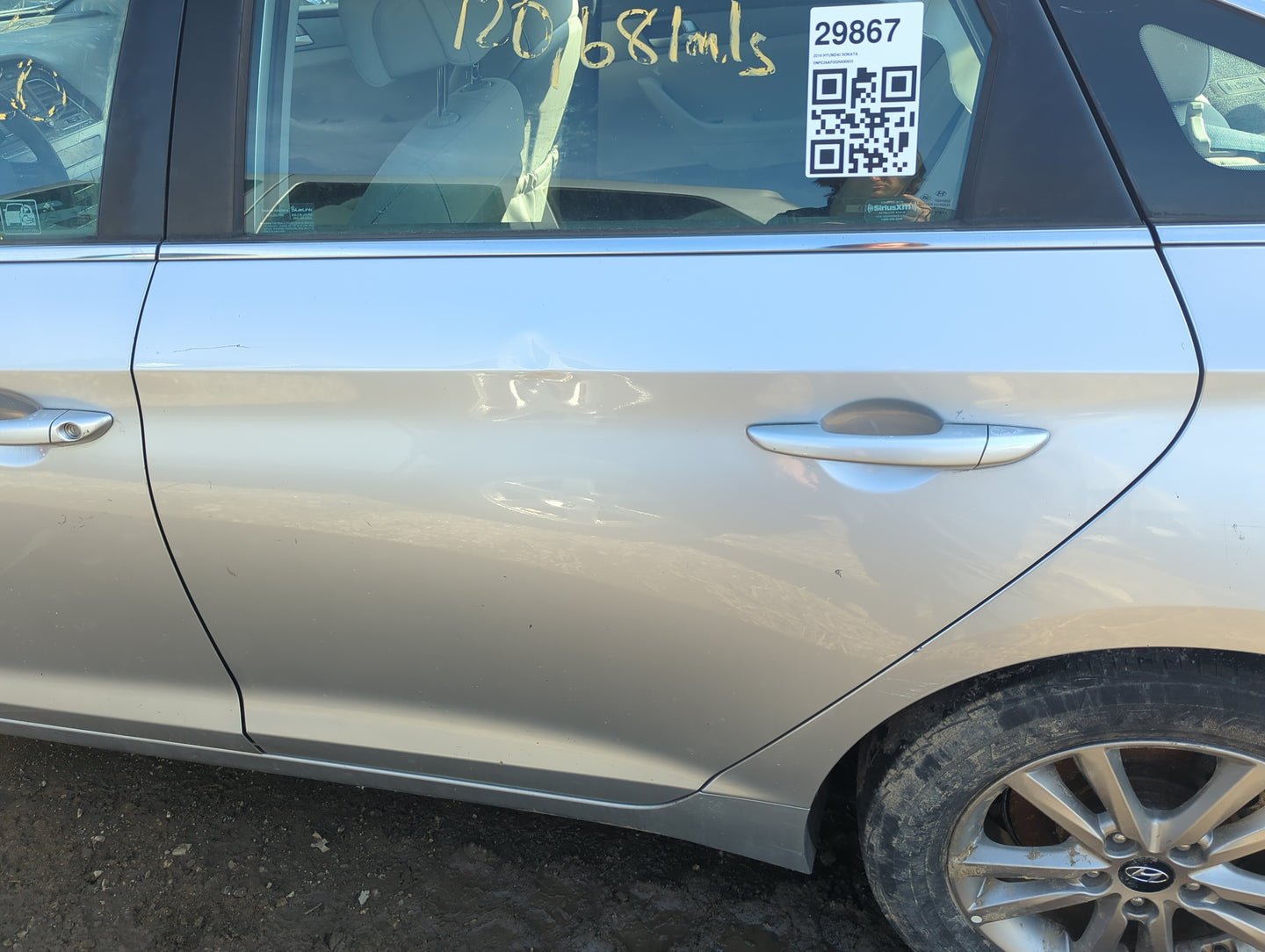 2015-2017 Hyundai Sonata Driver Rear Door Oem 1402479 - Oemusedautoparts1.com