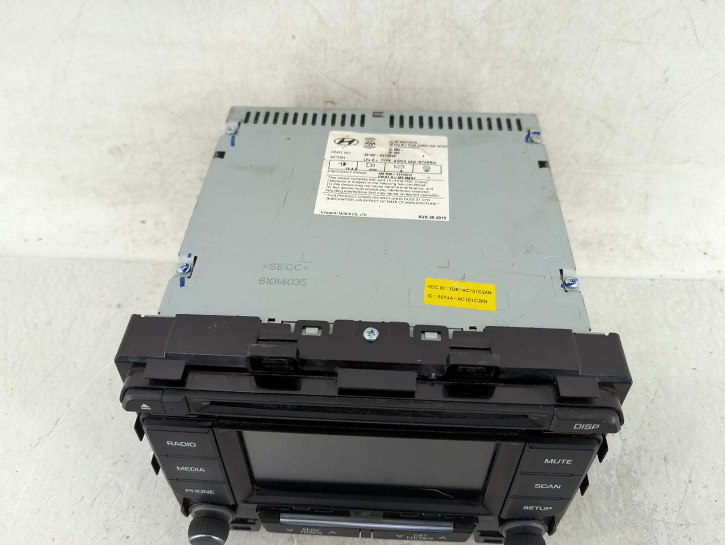 2015-2017 Hyundai Sonata Radio AM FM Cd Player Receiver Replacement P/N:96180-C21004X Fits Fits 2015 2016 2017 OEM Used Auto