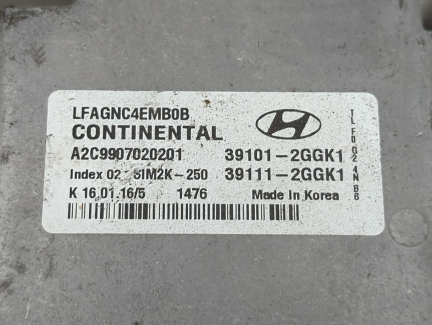 2015-2017 Hyundai Sonata PCM Engine Control Computer ECU ECM PCU OEM P/N:39101-2GGK1 39111-2GGK1 Fits Fits 2015 2016 2017 OE