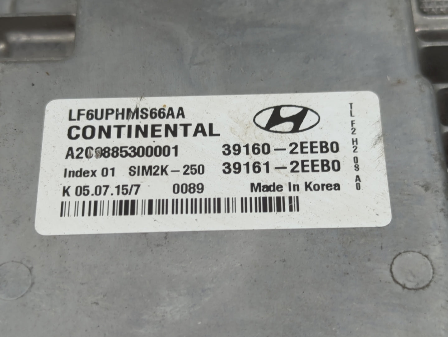 2016-2017 Hyundai Sonata PCM Engine Control Computer ECU ECM PCU OEM P/N:39160-2EEB0 39161-2EEB0, LF6UPHMS66AA Fits Fits 201
