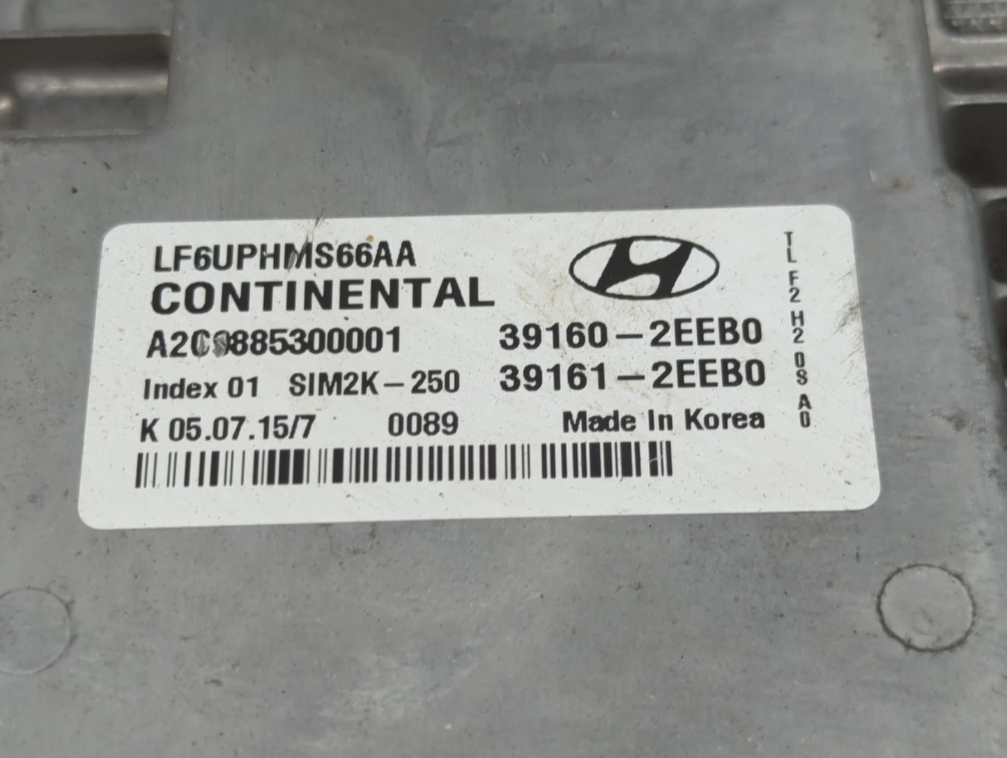 2016-2017 Hyundai Sonata PCM Engine Control Computer ECU ECM PCU OEM P/N:39160-2EEB0 39161-2EEB0, LF6UPHMS66AA Fits Fits 201