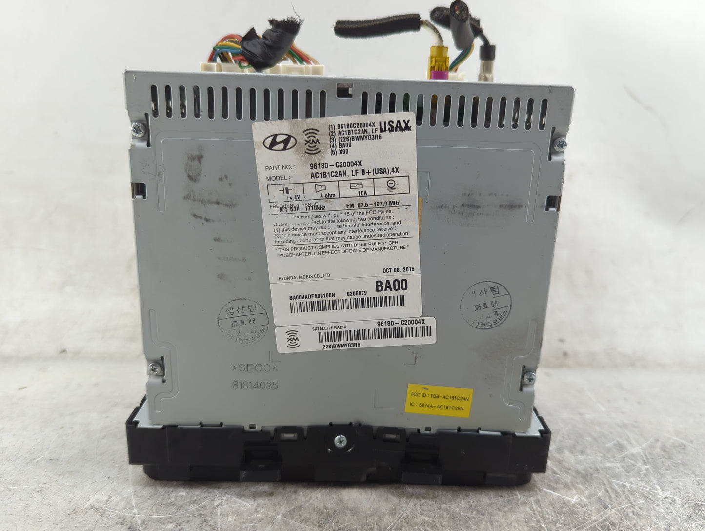 2015-2017 Hyundai Sonata Radio AM FM Cd Player Receiver Replacement P/N:96180-C20004X AC1B1C2AN Fits Fits 2015 2016 2017 OEM