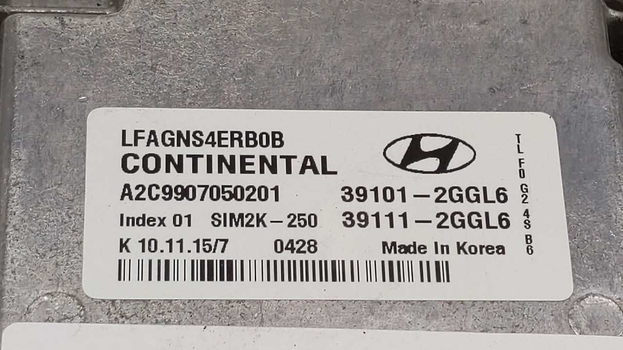 2015-2017 Hyundai Sonata PCM Engine Control Computer ECU ECM PCU OEM P/N:39101-2GGL5 39111-2GGL5 Fits Fits 2015 2016 2017 OE