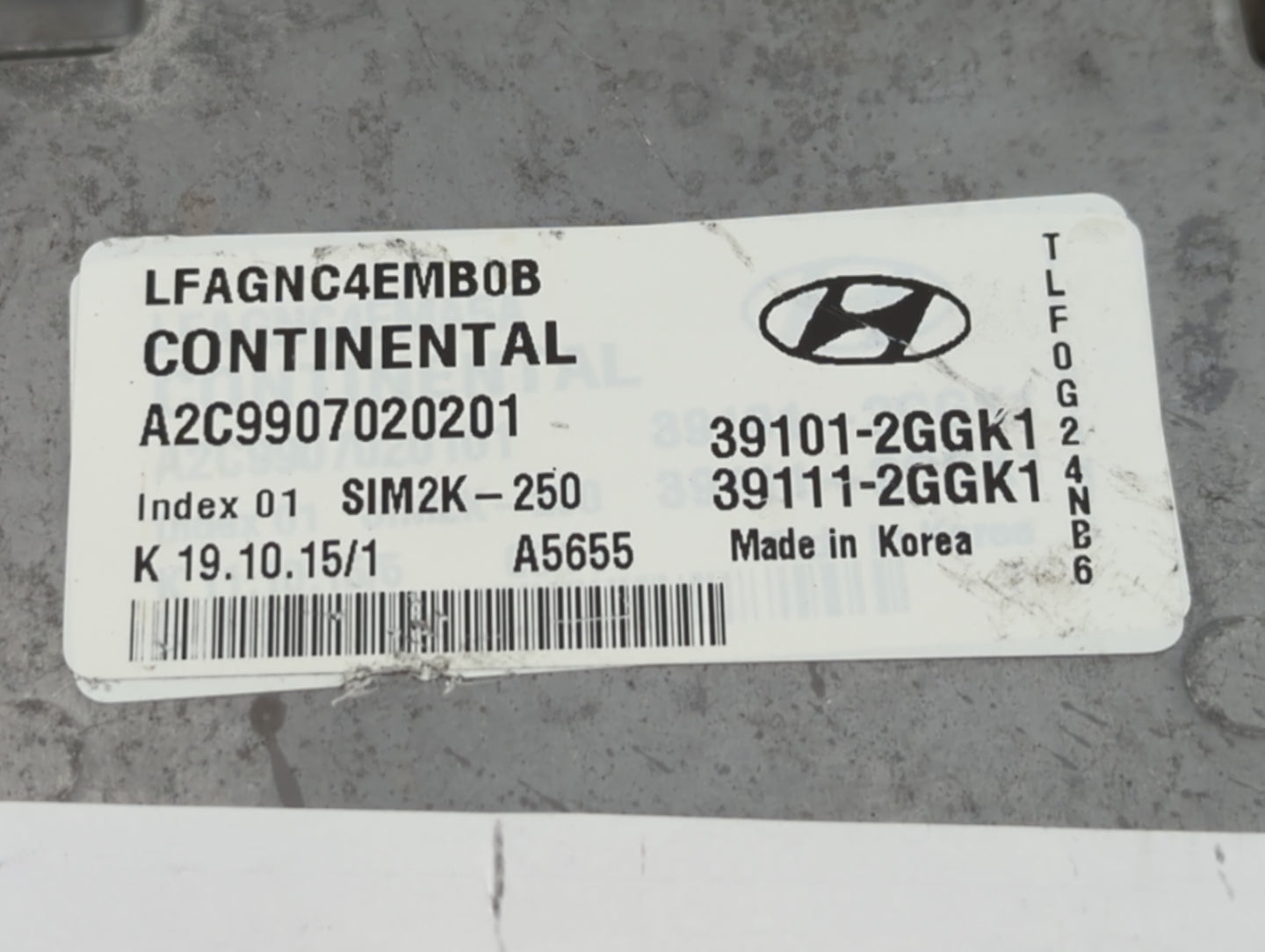 2015-2017 Hyundai Sonata PCM Engine Control Computer ECU ECM PCU OEM P/N:39101-2GGK0 39101-2GGL4 Fits Fits 2015 2016 2017 OE