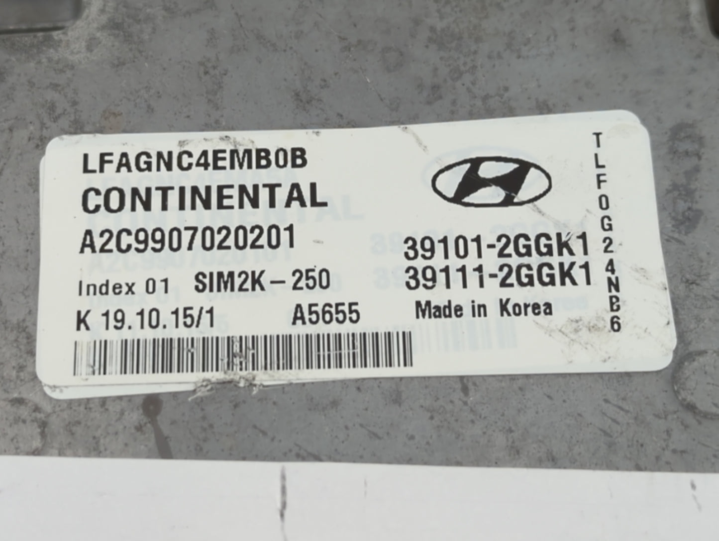 2015-2017 Hyundai Sonata PCM Engine Control Computer ECU ECM PCU OEM P/N:39101-2GGK0 39101-2GGL4 Fits Fits 2015 2016 2017 OE