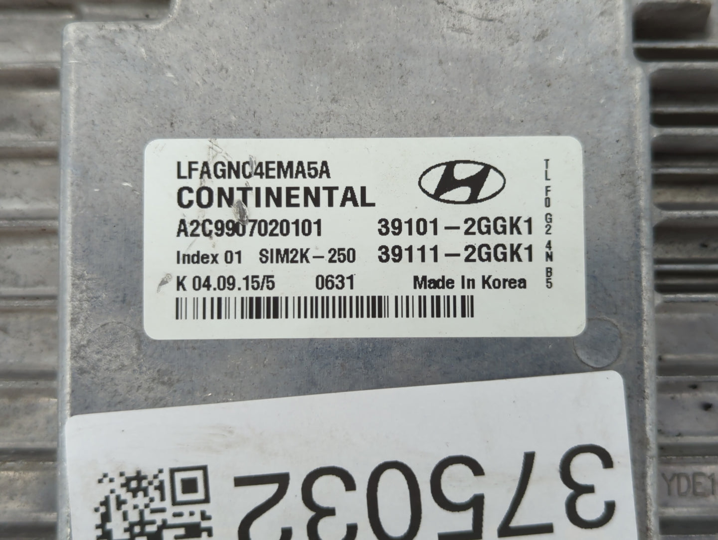 2015-2017 Hyundai Sonata PCM Engine Control Computer ECU ECM PCU OEM P/N:39111-2GGL3 39101-2GGL3 Fits Fits 2015 2016 2017 OE