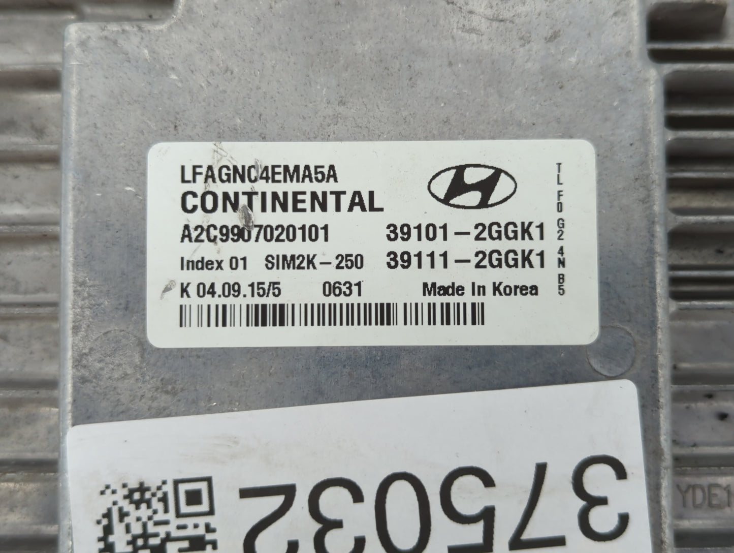 2015-2017 Hyundai Sonata PCM Engine Control Computer ECU ECM PCU OEM P/N:39111-2GGL3 39101-2GGL3 Fits Fits 2015 2016 2017 OE