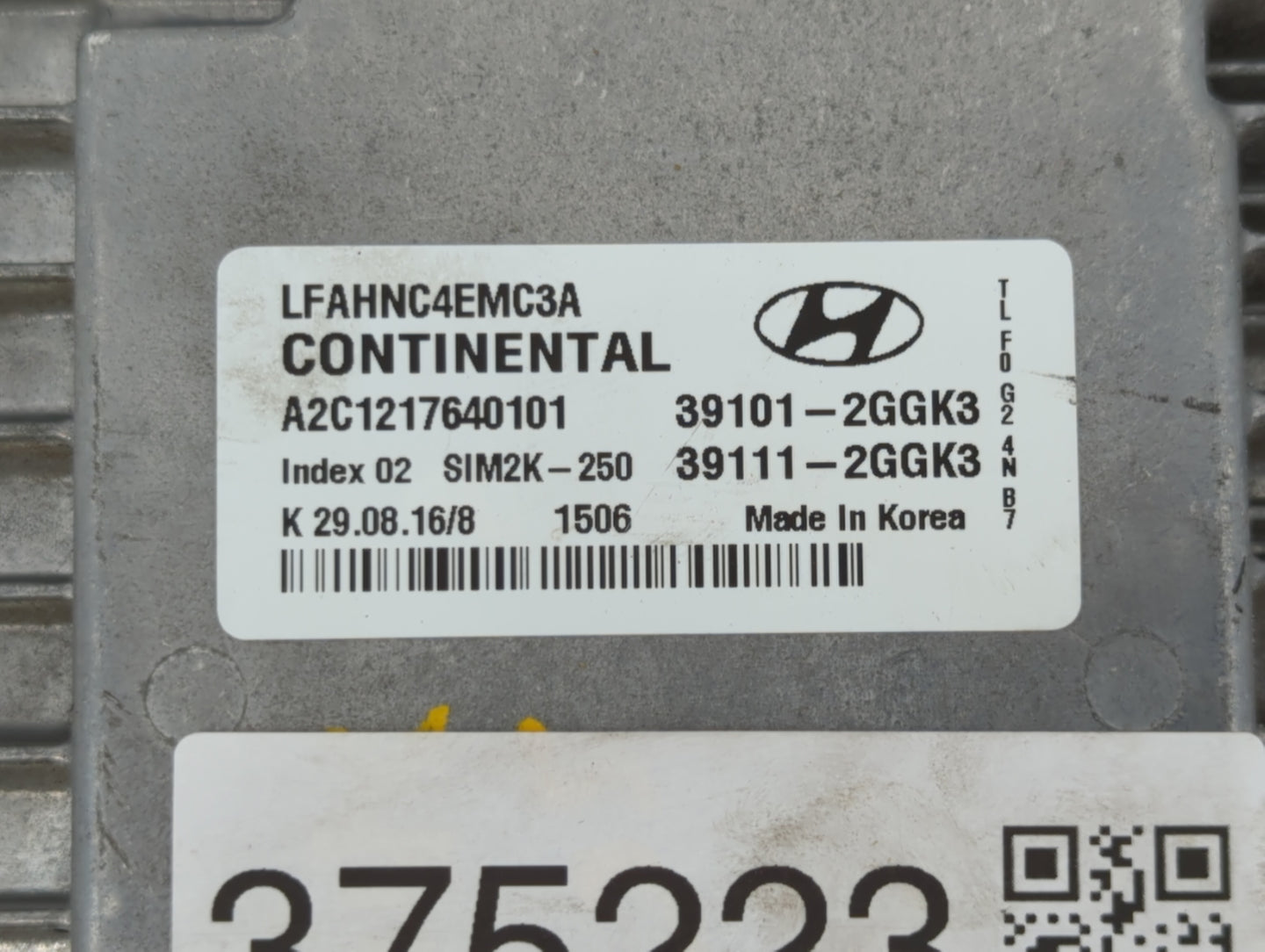 2015-2017 Hyundai Sonata PCM Engine Control Computer ECU ECM PCU OEM P/N:39111-2GGL3 39101-2GGL3 Fits Fits 2015 2016 2017 OE