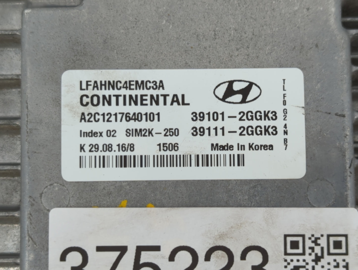2015-2017 Hyundai Sonata PCM Engine Control Computer ECU ECM PCU OEM P/N:39111-2GGL3 39101-2GGL3 Fits Fits 2015 2016 2017 OE