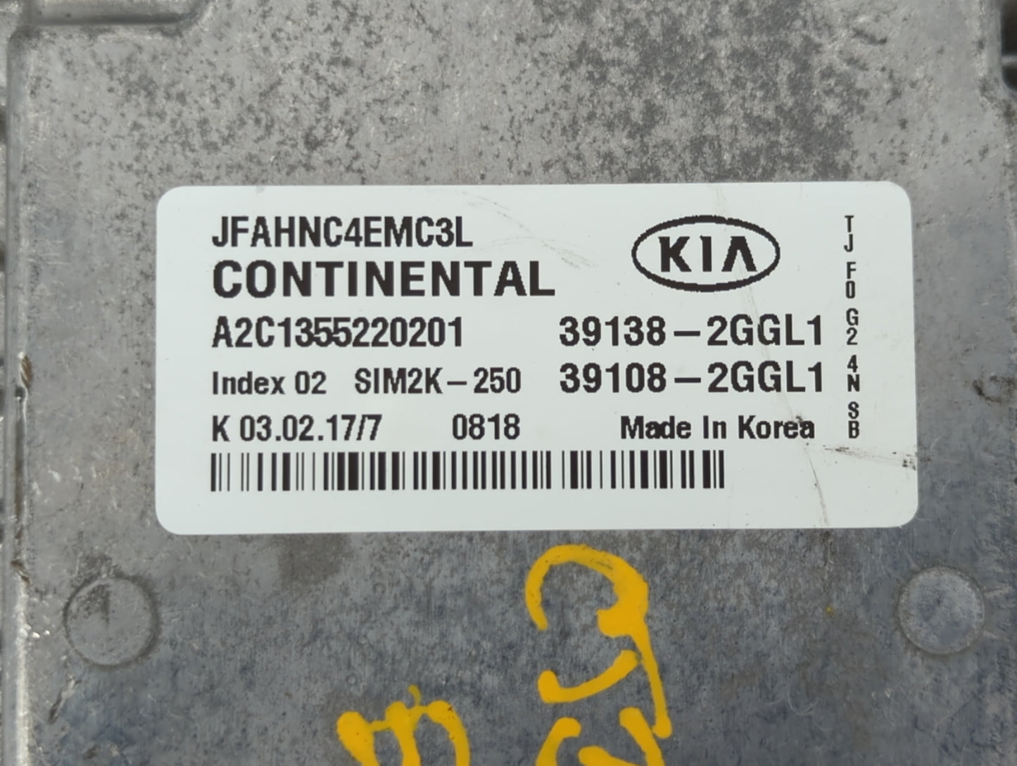 2016 Hyundai Sonata PCM Engine Control Computer ECU ECM PCU OEM P/N:39138-2GGL1 39108-2GGL1 Fits OEM Used Auto Parts - Oemus