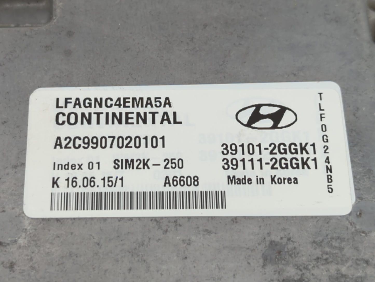 2015-2017 Hyundai Sonata PCM Engine Control Computer ECU ECM PCU OEM P/N:39111-2GGK1 39101-2GGK1 Fits Fits 2015 2016 2017 OE
