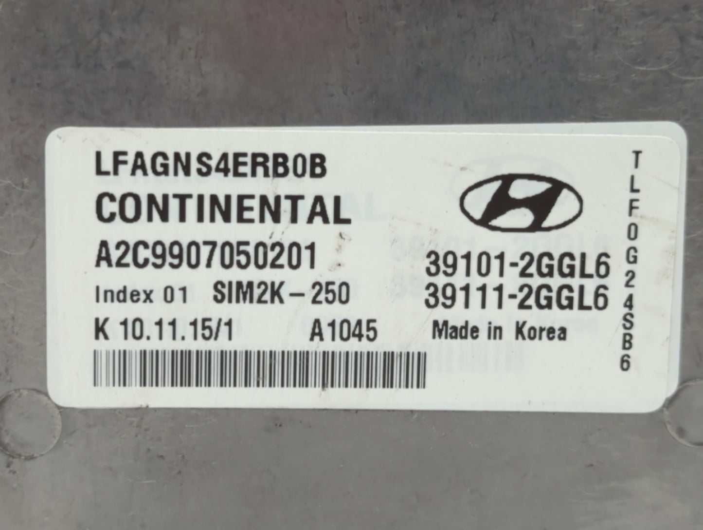 2015-2017 Hyundai Sonata PCM Engine Control Computer ECU ECM PCU OEM P/N:39111-2GGL1 39101-2GGL5 Fits Fits 2015 2016 2017 OE