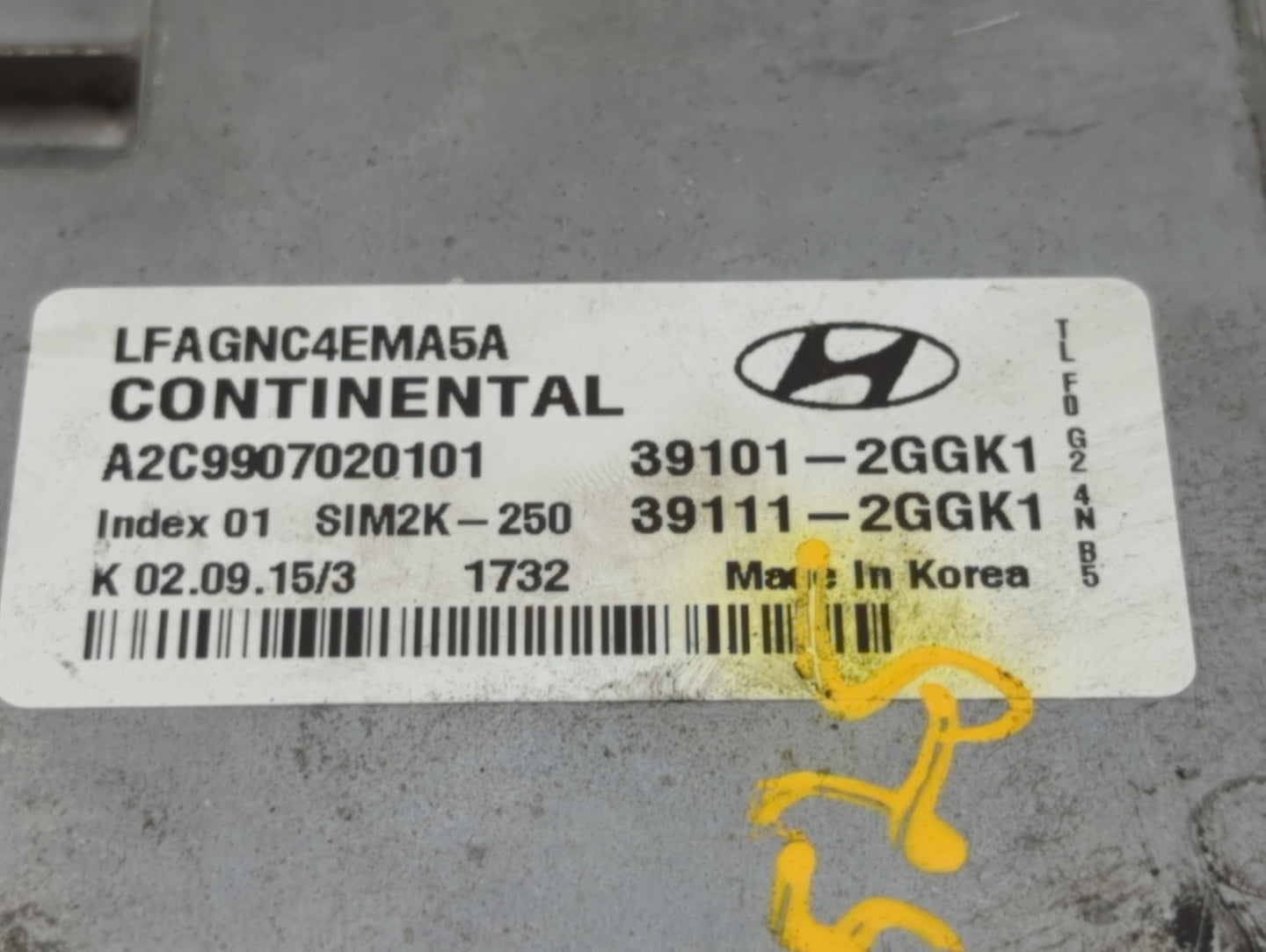 2015-2017 Hyundai Sonata PCM Engine Control Computer ECU ECM PCU OEM P/N:39101-2GGL1 39111-2GGL3 Fits Fits 2015 2016 2017 OE
