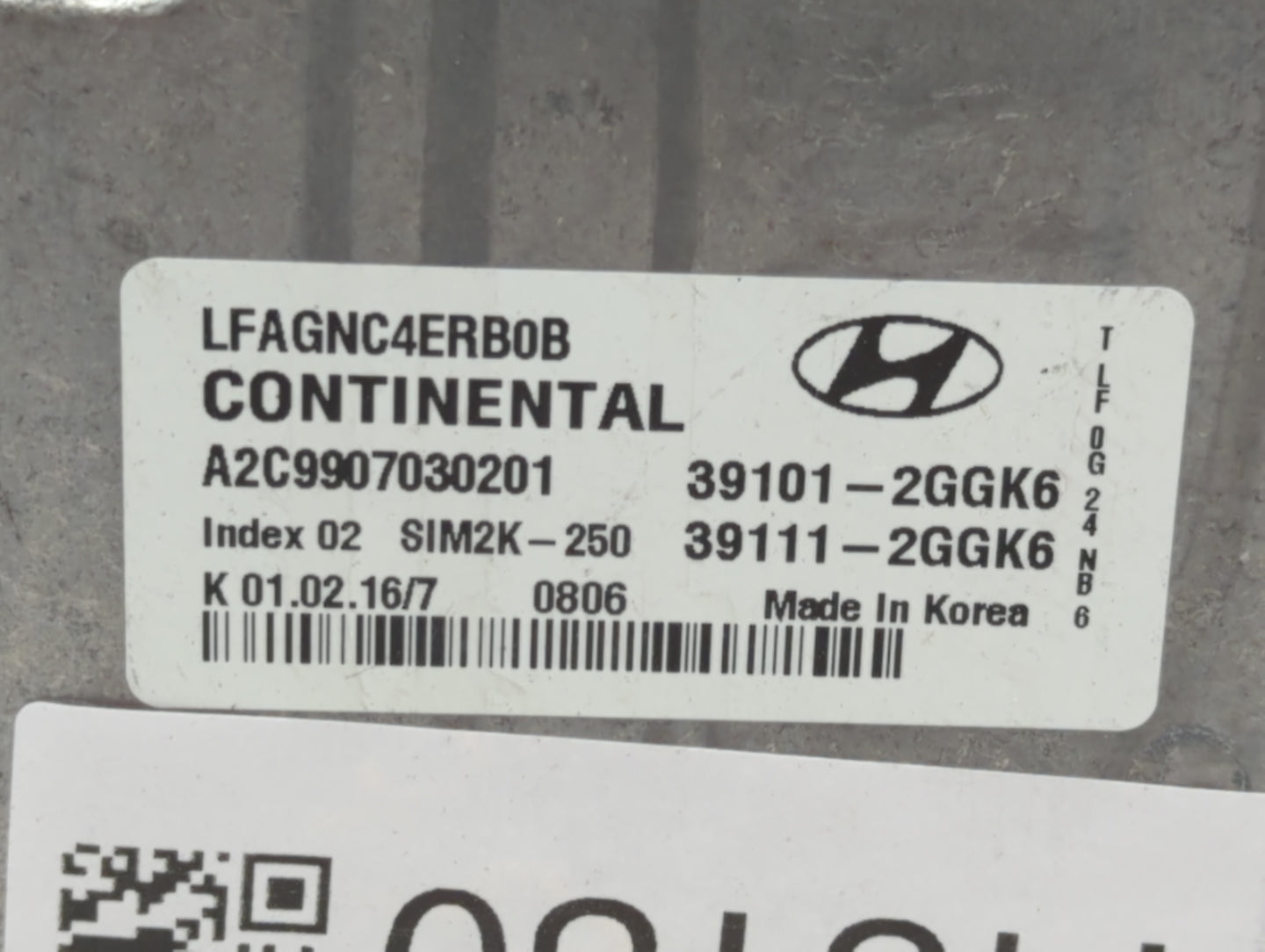 2015-2017 Hyundai Sonata PCM Engine Control Computer ECU ECM PCU OEM P/N:39111-2GGK5 39101-2GGK5 Fits Fits 2015 2016 2017 OE