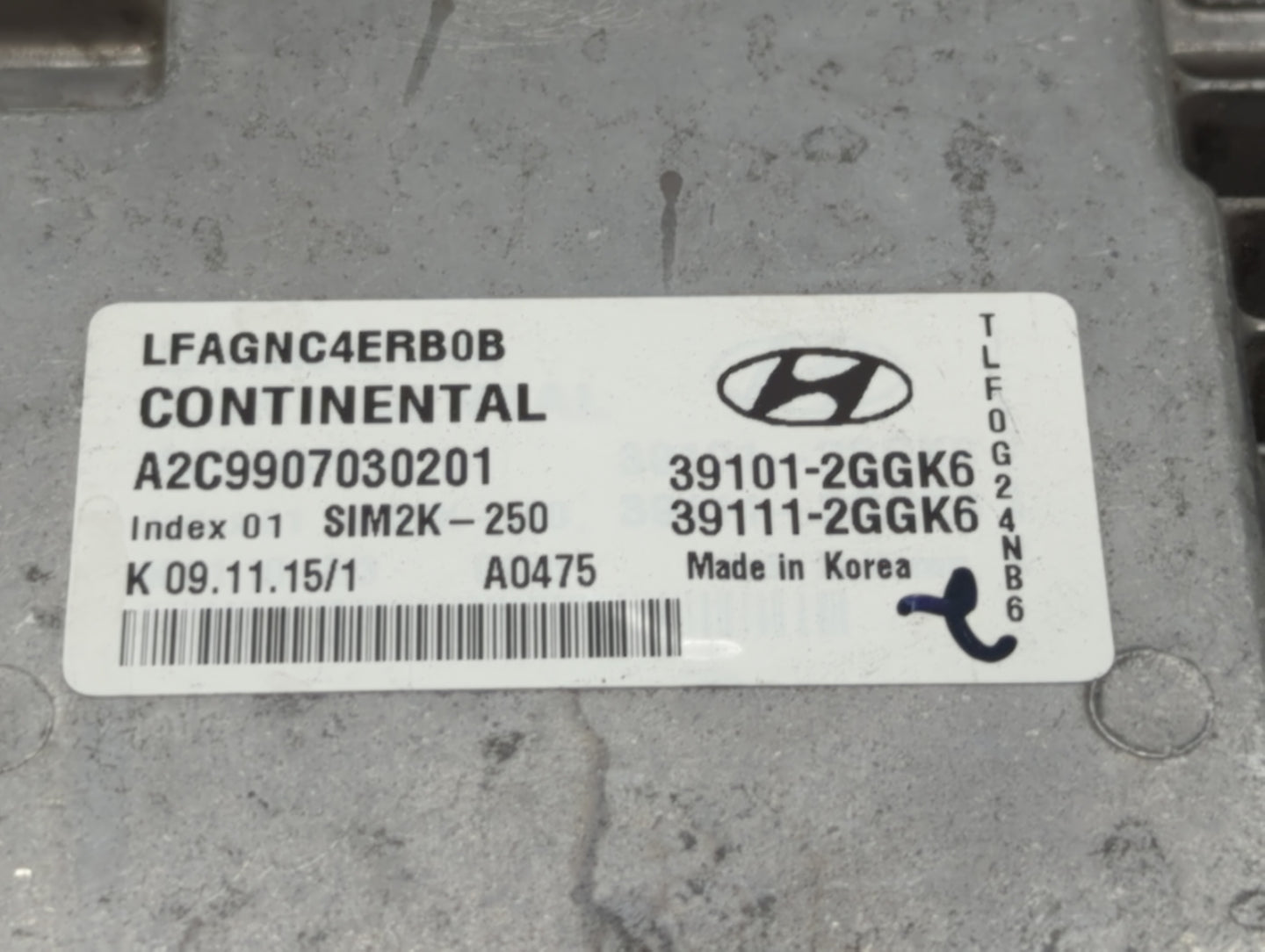 2015-2017 Hyundai Sonata PCM Engine Control Computer ECU ECM PCU OEM P/N:39111-2GGK5 39101-2GGK5 Fits Fits 2015 2016 2017 OE