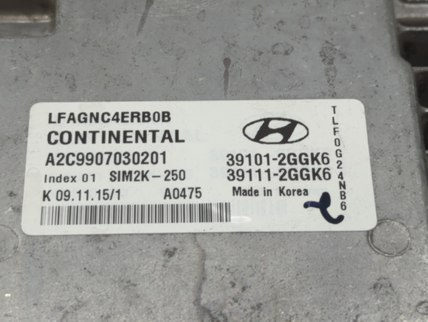 2015-2017 Hyundai Sonata PCM Engine Control Computer ECU ECM PCU OEM P/N:39111-2GGK5 39101-2GGK5 Fits Fits 2015 2016 2017 OE