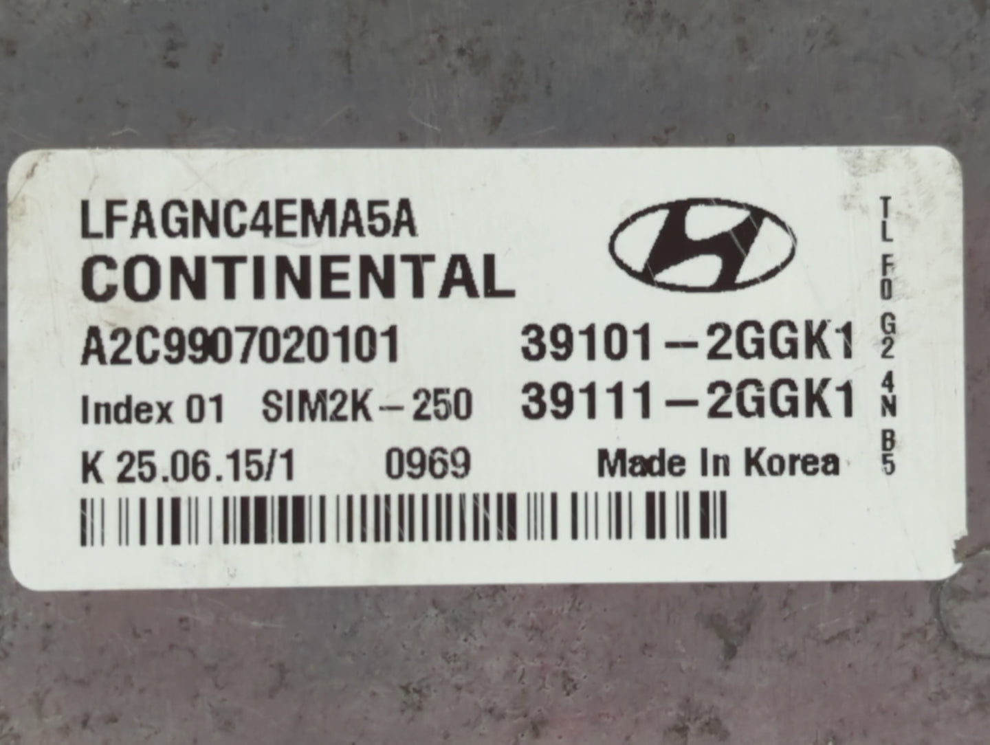 2015-2017 Hyundai Sonata PCM Engine Control Computer ECU ECM PCU OEM P/N:39111-2GGK1 39101-2GGK1 Fits Fits 2015 2016 2017 OE