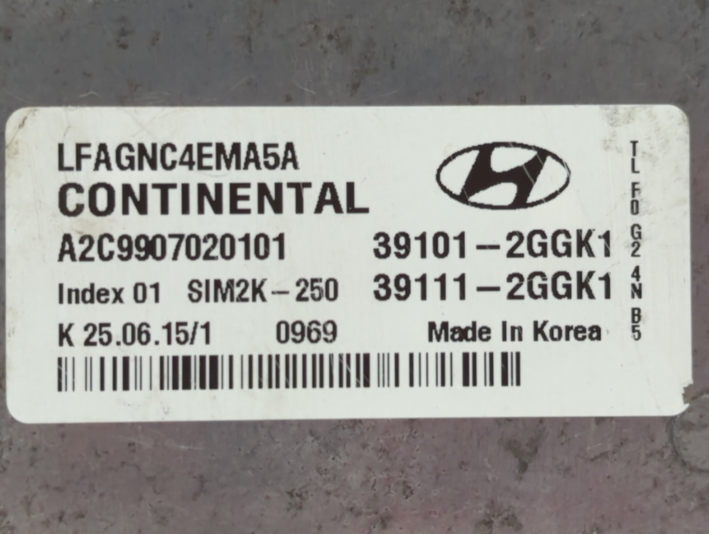 2015-2017 Hyundai Sonata PCM Engine Control Computer ECU ECM PCU OEM P/N:39111-2GGK1 39101-2GGK1 Fits Fits 2015 2016 2017 OE