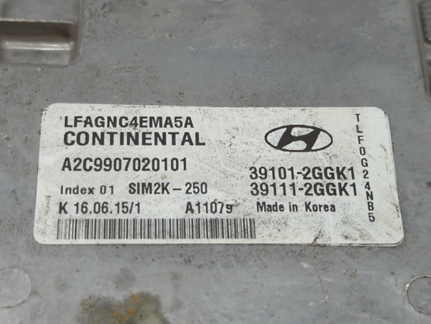 2015-2017 Hyundai Sonata PCM Engine Control Computer ECU ECM PCU OEM P/N:39111-2GGK1 39101-2GGK1 Fits Fits 2015 2016 2017 OE