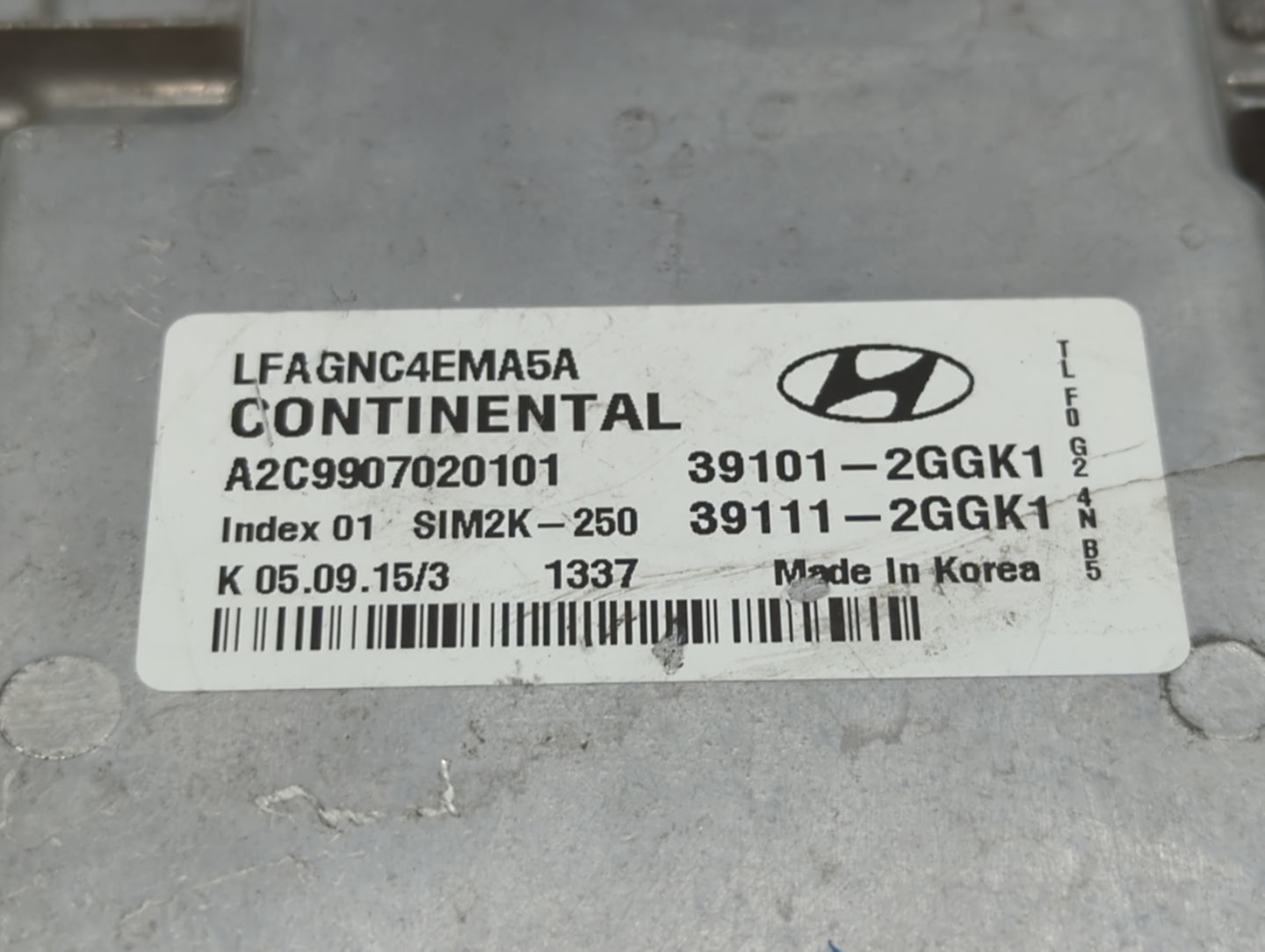 2015-2017 Hyundai Sonata PCM Engine Control Computer ECU ECM PCU OEM P/N:39111-2GGK0 39101-2GGK0 Fits Fits 2015 2016 2017 OE