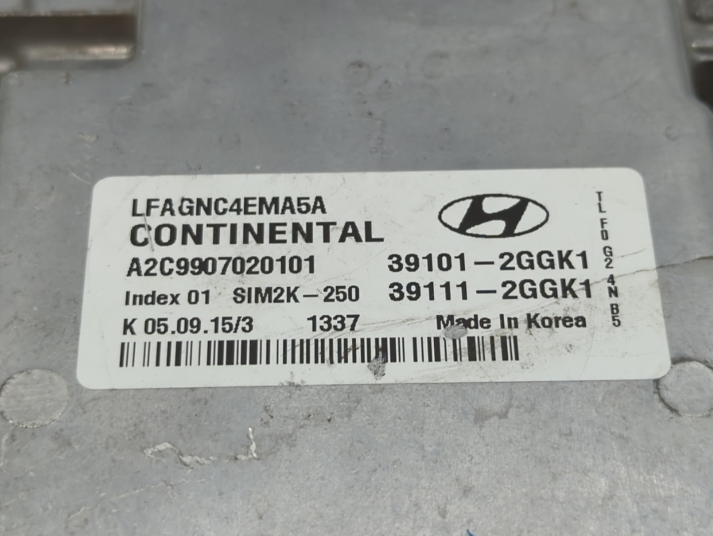 2015-2017 Hyundai Sonata PCM Engine Control Computer ECU ECM PCU OEM P/N:39111-2GGK0 39101-2GGK0 Fits Fits 2015 2016 2017 OE