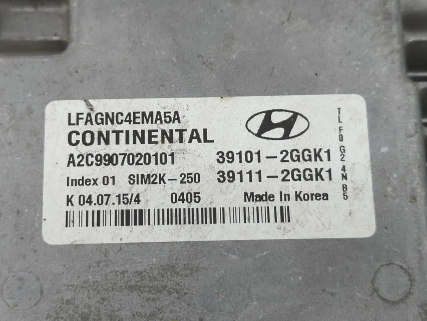 2015-2017 Hyundai Sonata PCM Engine Control Computer ECU ECM PCU OEM P/N:39111-2GGL3 39101-2GGL3 Fits Fits 2015 2016 2017 OE