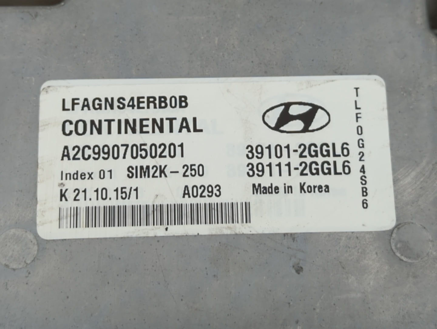 2015-2017 Hyundai Sonata PCM Engine Control Computer ECU ECM PCU OEM P/N:39111-2GGL0 39101-2GGL0 Fits Fits 2015 2016 2017 OE