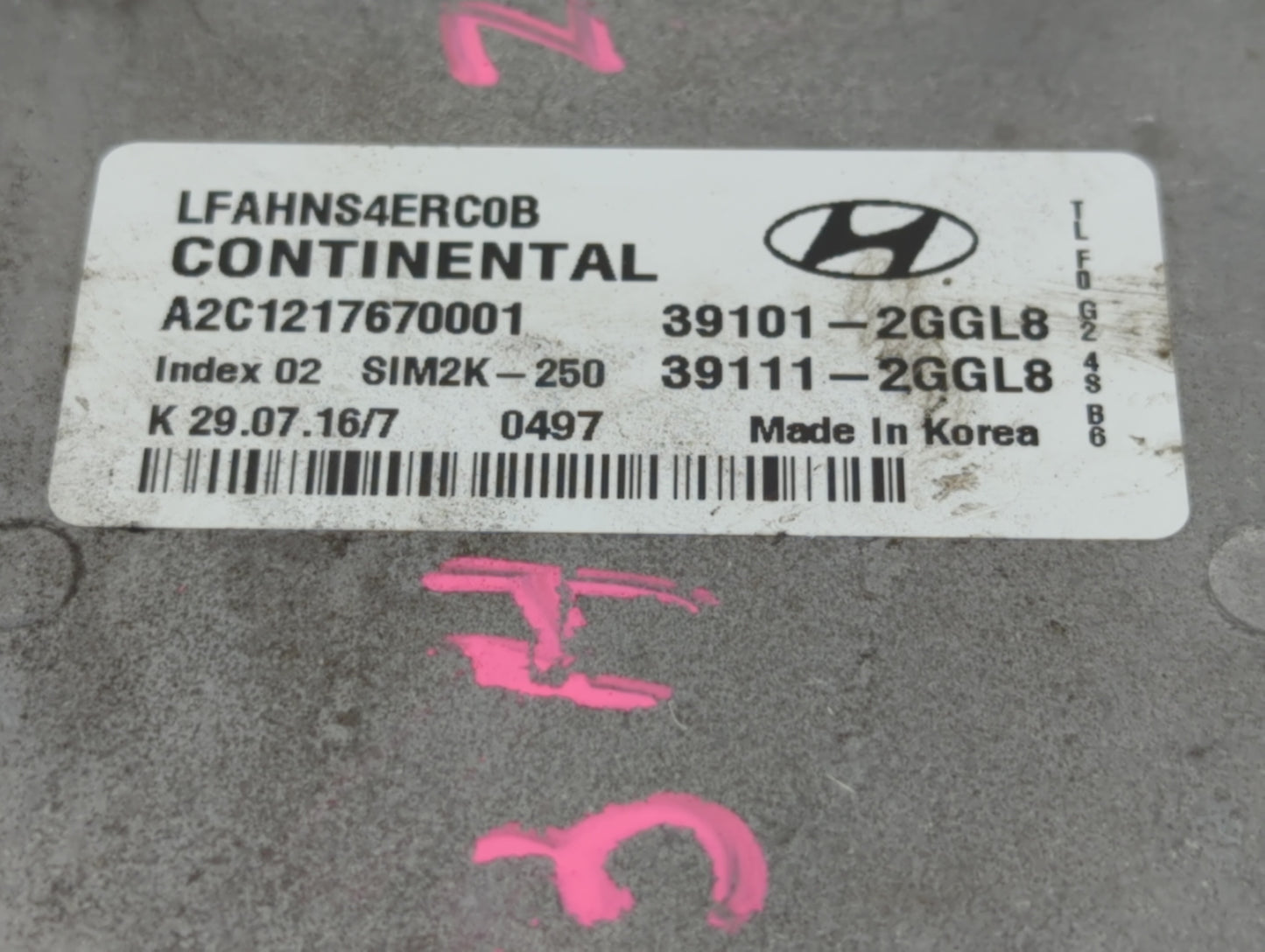 2015-2017 Hyundai Sonata PCM Engine Control Computer ECU ECM PCU OEM P/N:39111-2GGL8 39101-2GGL8 Fits Fits 2015 2016 2017 OE