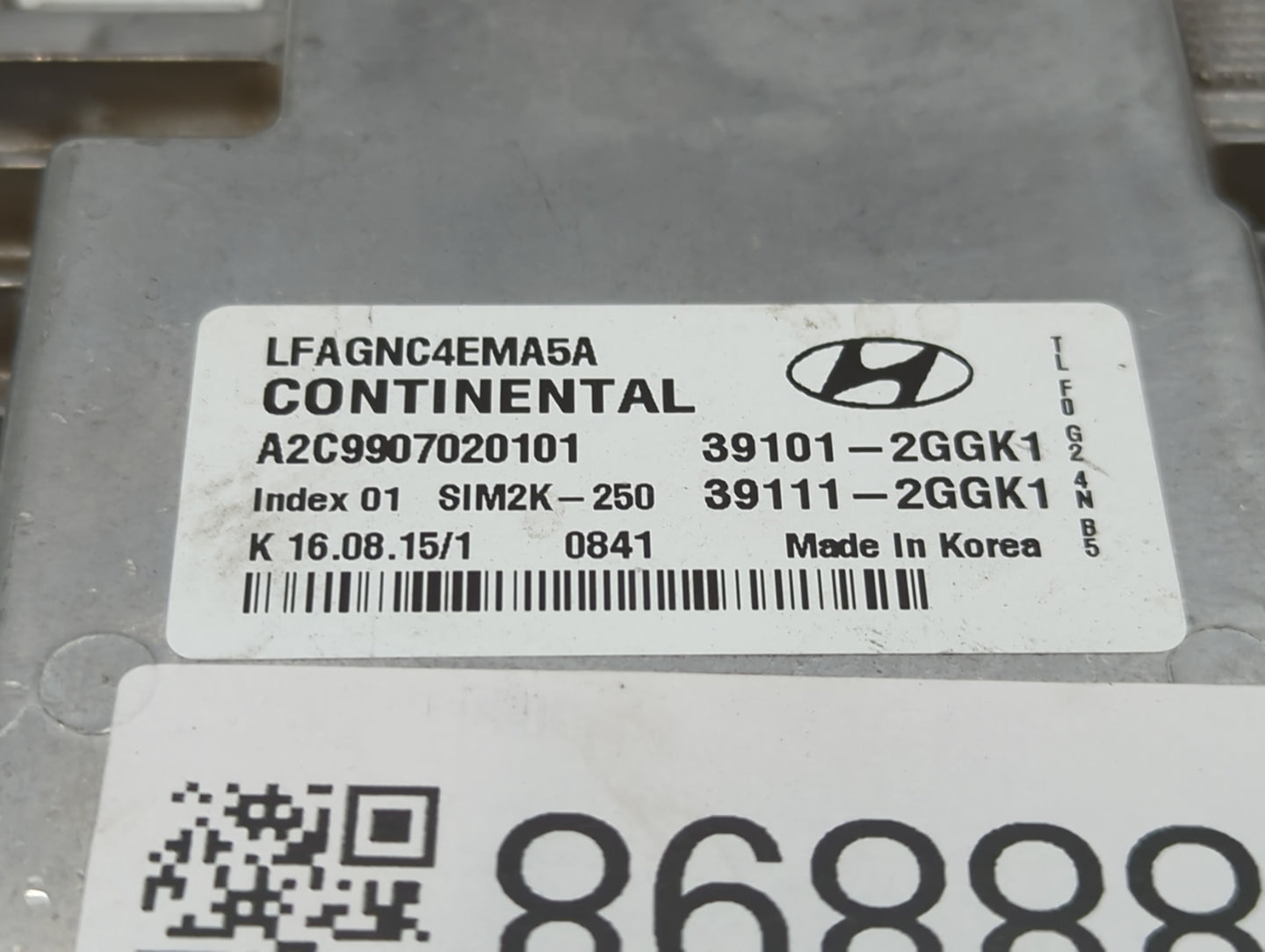 2015-2017 Hyundai Sonata PCM Engine Control Computer ECU ECM PCU OEM P/N:39101-2GGK1 Fits Fits 2015 2016 2017 OEM Used Auto 
