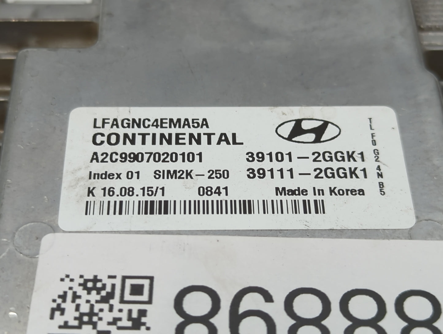 2015-2017 Hyundai Sonata PCM Engine Control Computer ECU ECM PCU OEM P/N:39101-2GGK1 Fits Fits 2015 2016 2017 OEM Used Auto 