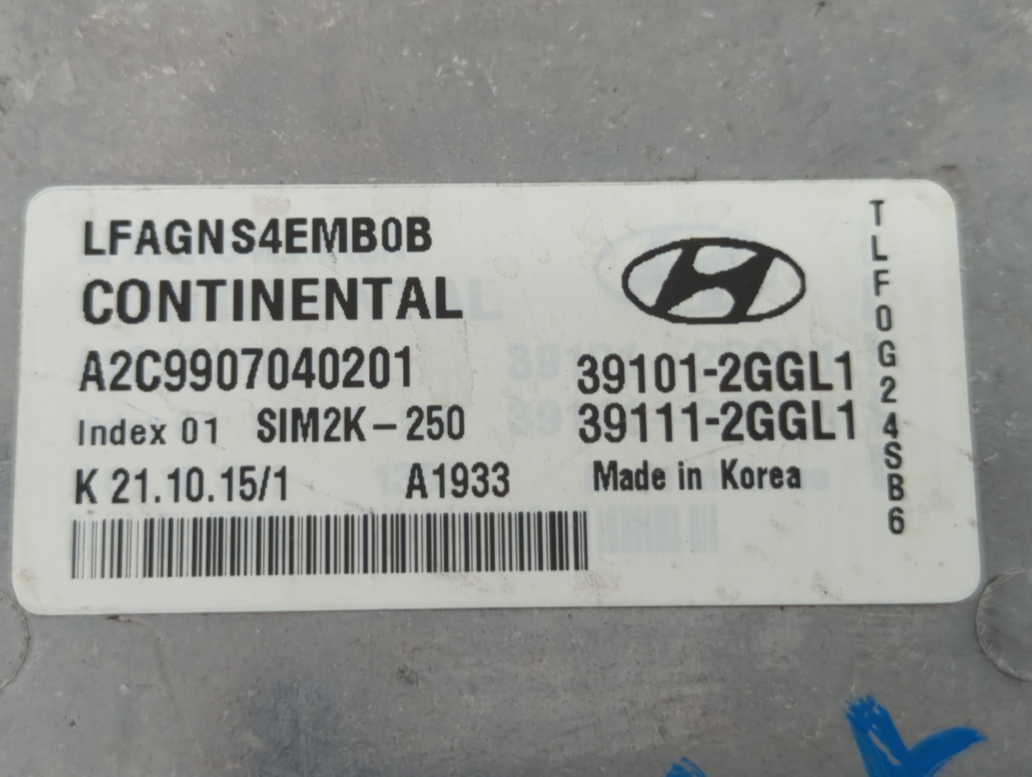 2015-2017 Hyundai Sonata PCM Engine Control Computer ECU ECM PCU OEM P/N:39101-2GGL1 39111-2GGL1 Fits Fits 2015 2016 2017 OE