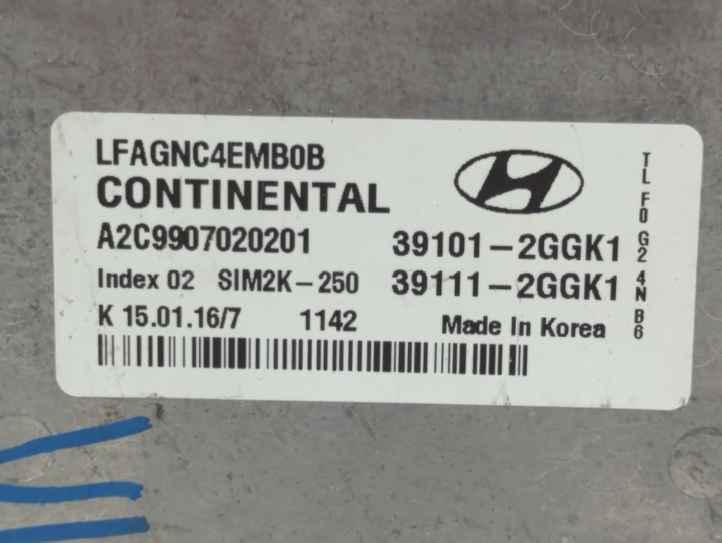 2015-2017 Hyundai Sonata PCM Engine Control Computer ECU ECM PCU OEM P/N:39111-2GGK1 39101-2GGK1 Fits Fits 2015 2016 2017 OE