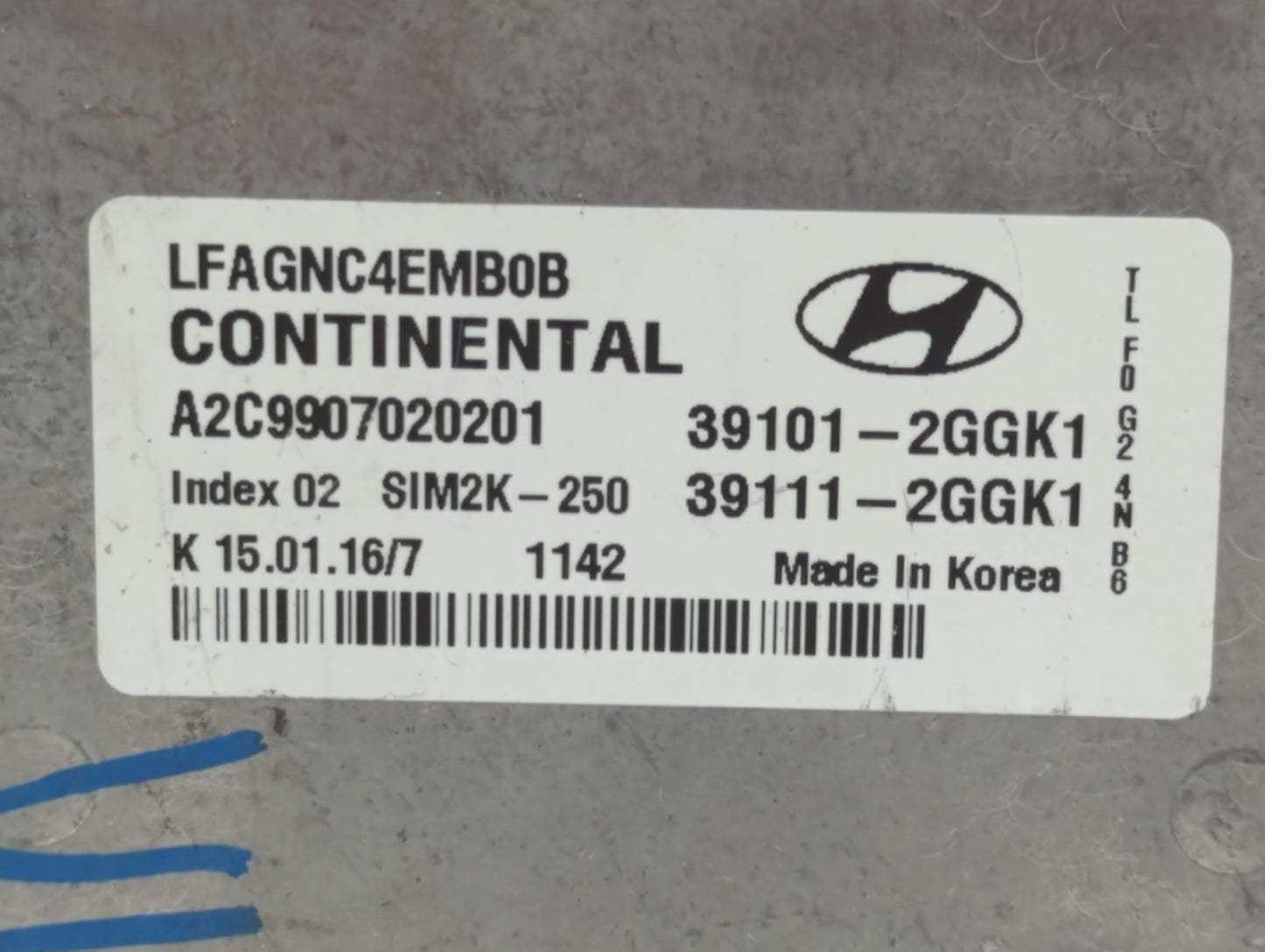 2015-2017 Hyundai Sonata PCM Engine Control Computer ECU ECM PCU OEM P/N:39111-2GGK1 39101-2GGK1 Fits Fits 2015 2016 2017 OE