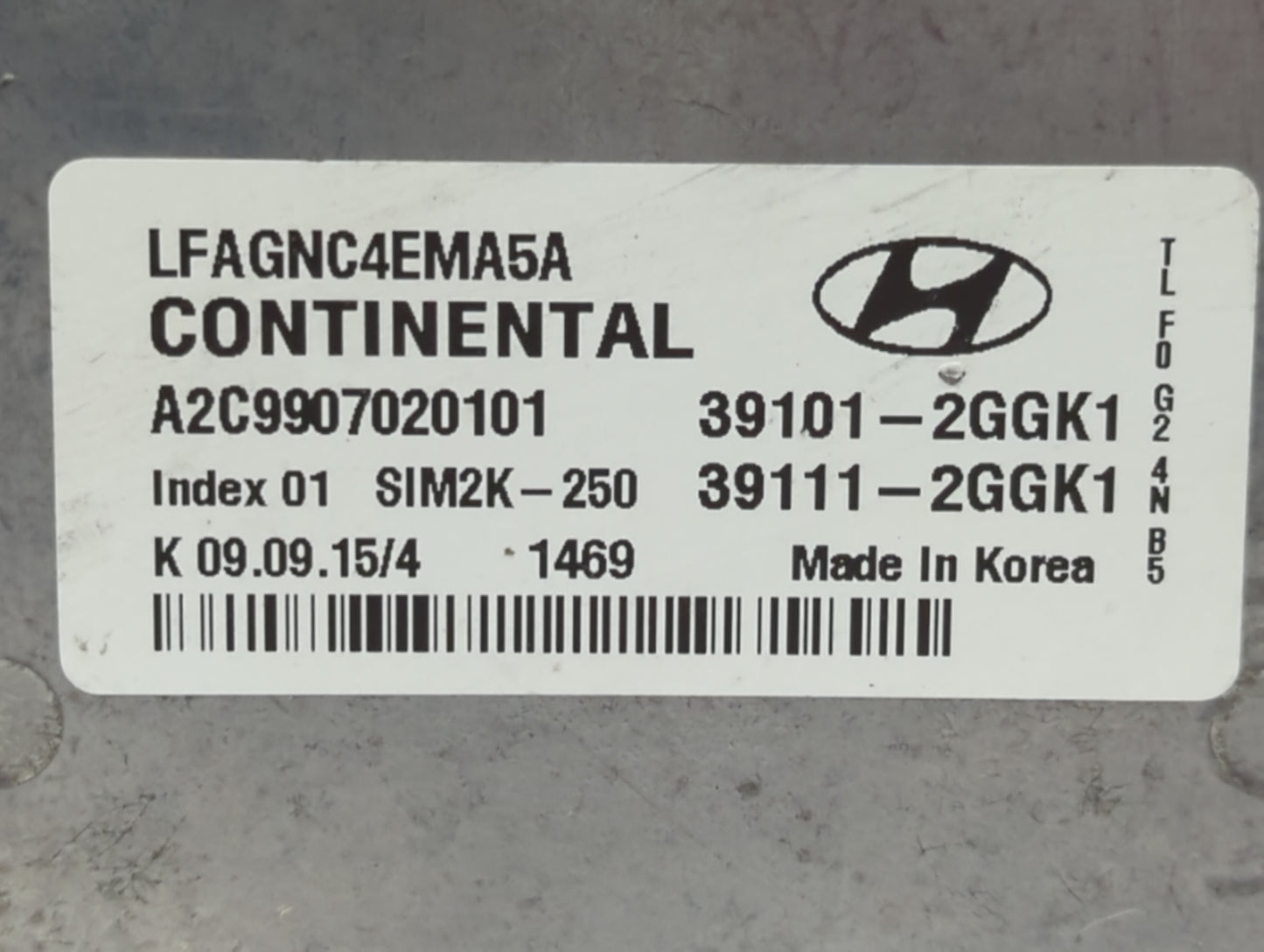 2015-2017 Hyundai Sonata PCM Engine Control Computer ECU ECM PCU OEM P/N:39101-2GGK1 Fits Fits 2015 2016 2017 OEM Used Auto 