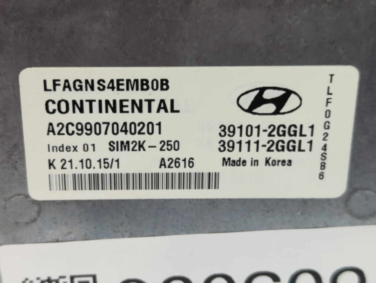 2015-2017 Hyundai Sonata PCM Engine Control Computer ECU ECM PCU OEM P/N:39101-2GGL1 Fits Fits 2015 2016 2017 OEM Used Auto 