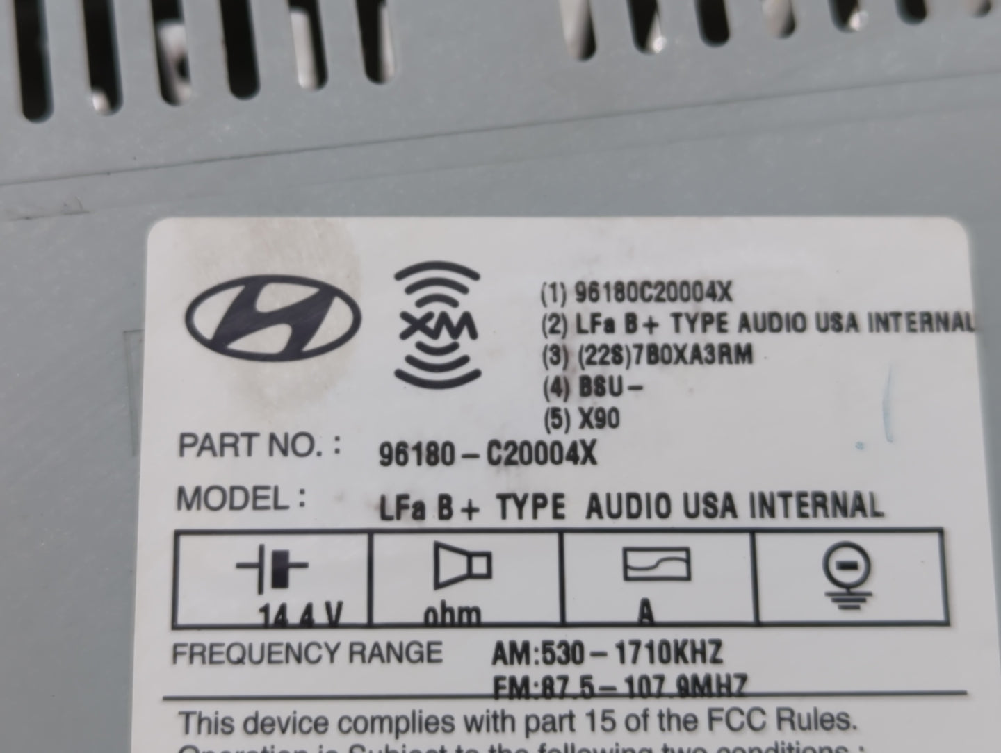 2015-2017 Hyundai Sonata Am Fm Cd Player Radio Receiver - Oemusedautoparts1.com