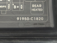2016-2017 Hyundai Sonata Fusebox Fuse Box Panel Relay Module P/N:91950-C1820 Fits Fits 2016 2017 OEM Used Auto Parts - Oemus