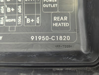2016-2017 Hyundai Sonata Fusebox Fuse Box Panel Relay Module P/N:91950-C1820 Fits Fits 2016 2017 OEM Used Auto Parts - Oemus